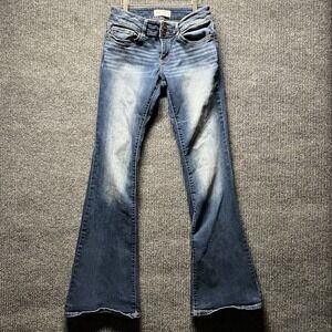 BKE Stella Womens Jeans 28x35.5 Slim Fit Low Rise Flare Stretch Blue